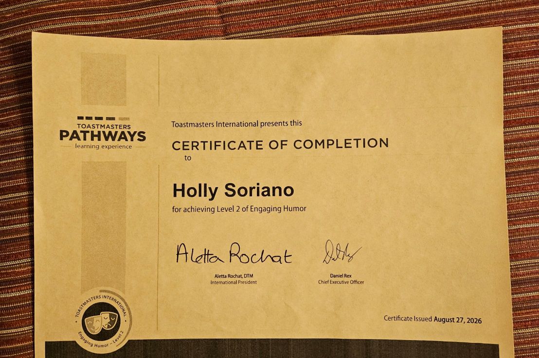 Toastmasters Engaging Humor Level Two&nbsp;Completion